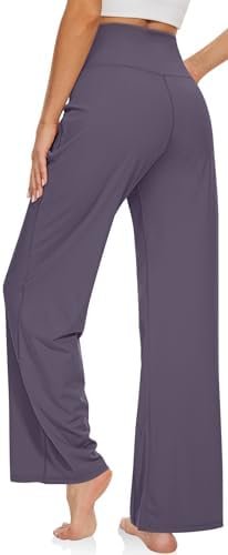 Women's Wide Leg Yoga Pants Crossover High Waisted Athletic Workout Gym Sweatpants with Pockets